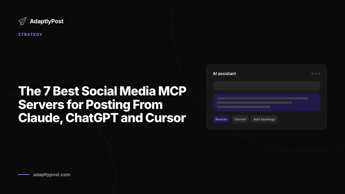 Los mejores servidores MCP de redes sociales para publicar desde Claude, ChatGPT y Cursor