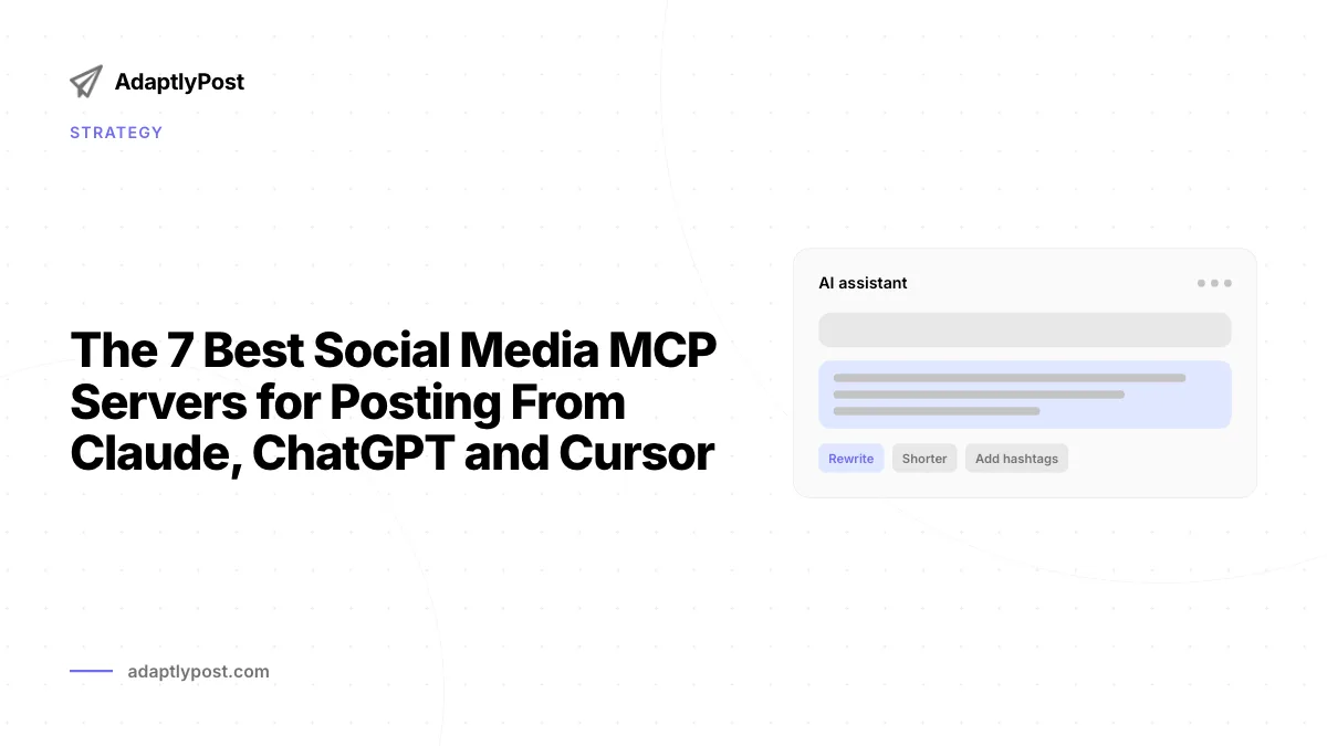 Los mejores servidores MCP de redes sociales para publicar desde Claude, ChatGPT y Cursor