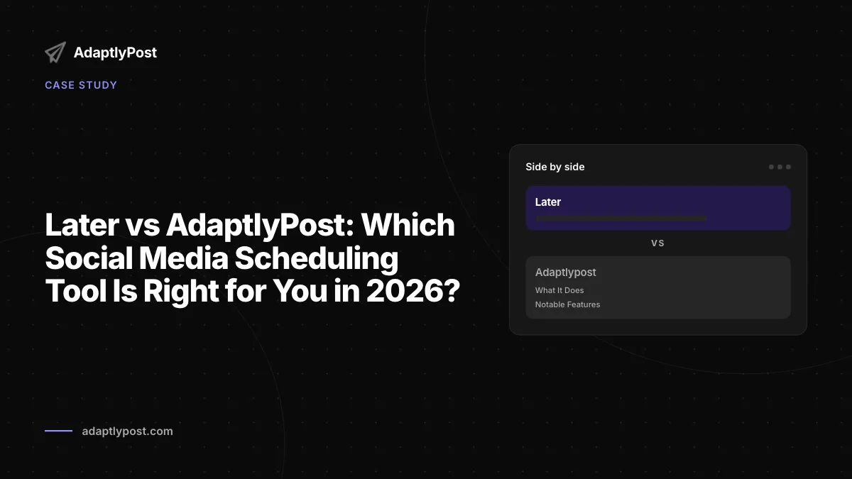 Later vs AdaptlyPost: Welches Social-Media-Planungstool ist 2026 das richtige fuer dich?