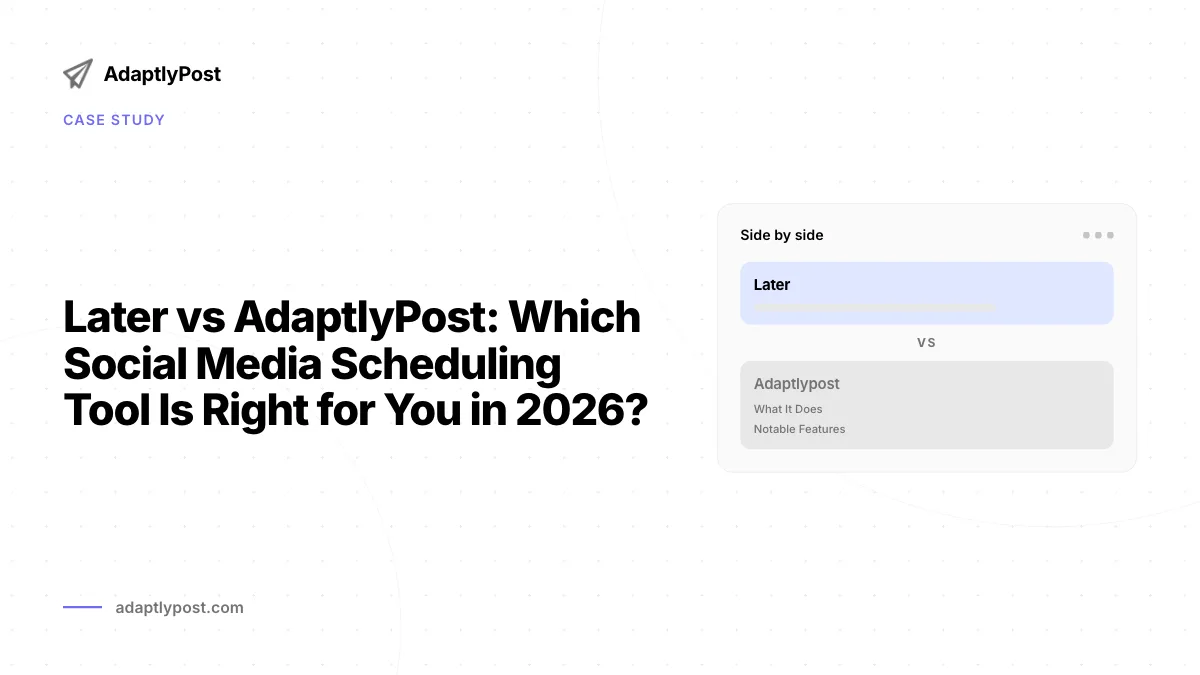 Later vs AdaptlyPost: Welches Social-Media-Planungstool ist 2026 das richtige fuer dich?