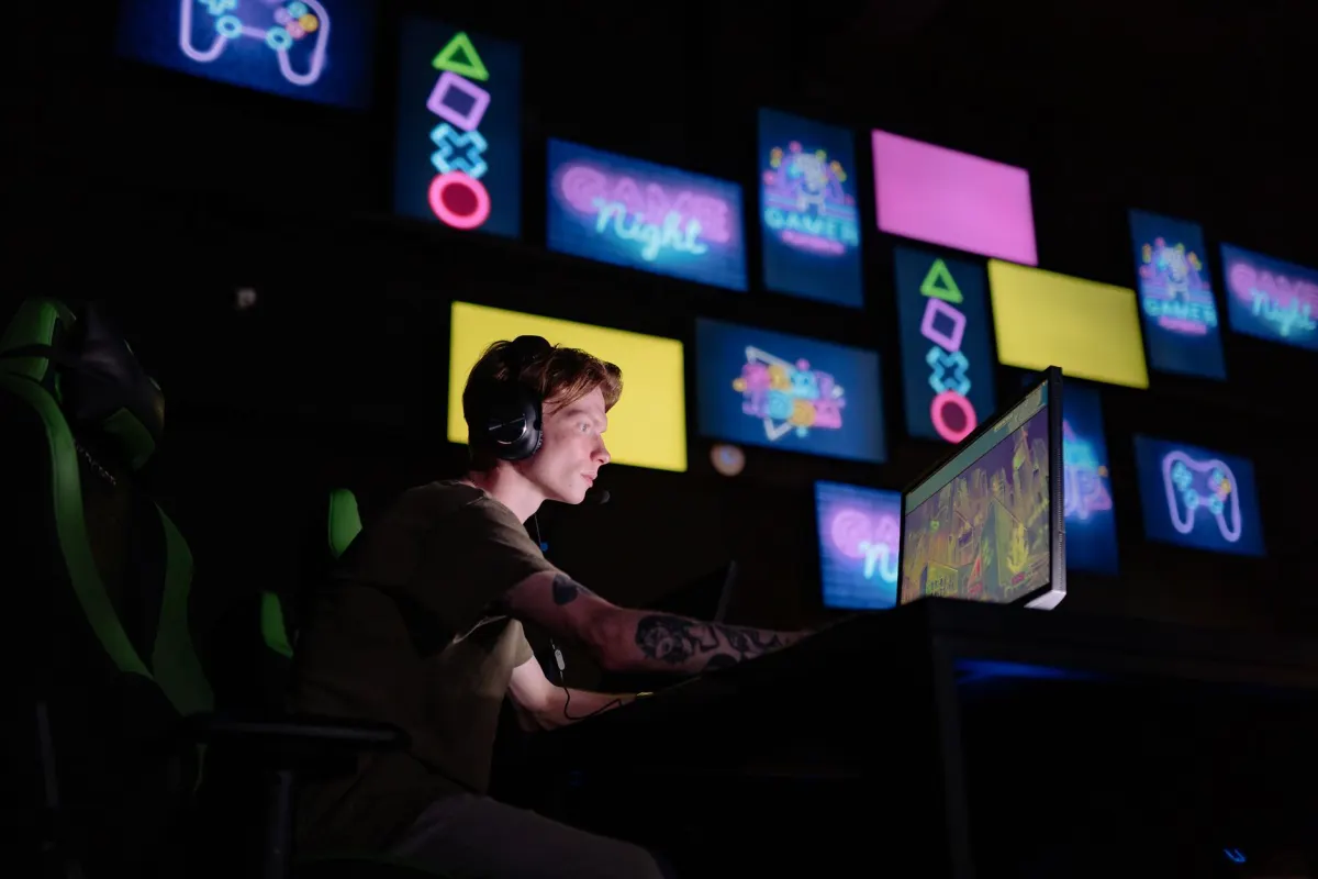 A gamer wears a headset at a desk setup, next to the section on Discord's role as a community coordination hub.