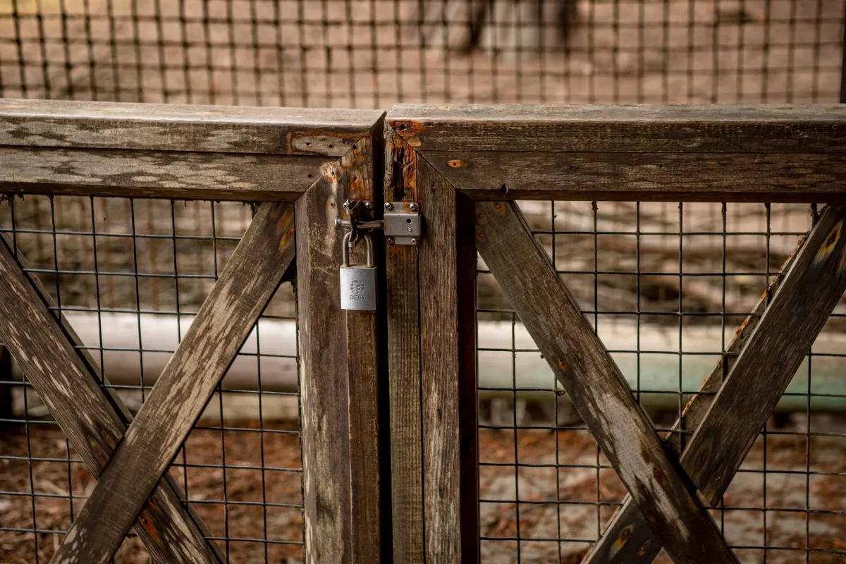 Un candado cerrado en una puerta de madera, que representa un ajuste privado que alguien debe elegir a propósito.