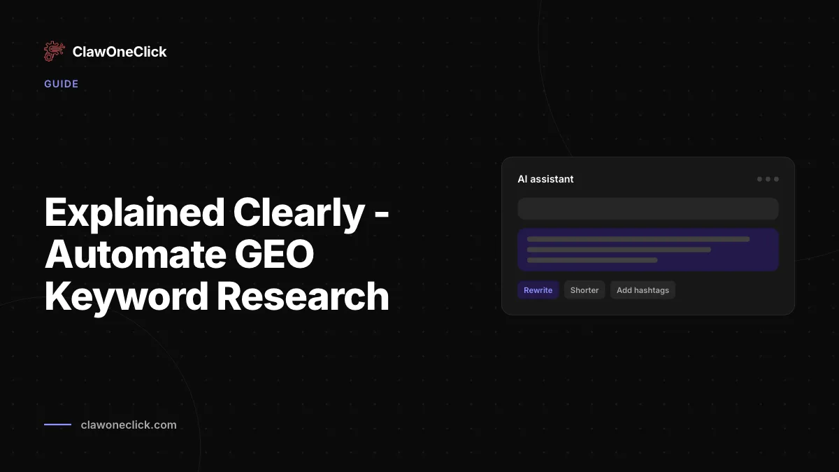 Klar eingeordnet - KI SEO GEO Keyword-Recherche automatisieren