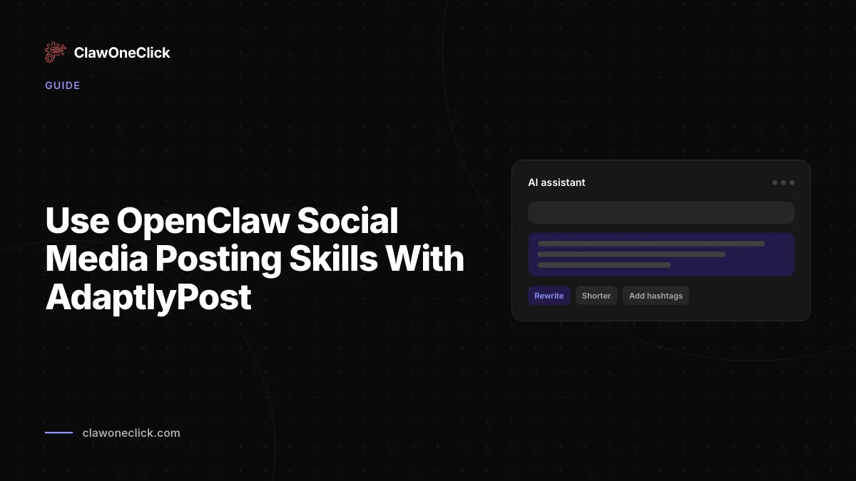 OpenClaw social media posting skills mit AdaptlyPost nutzen