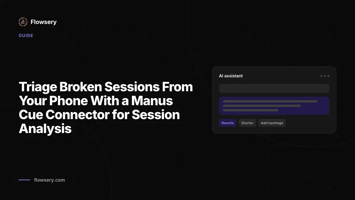 A Manus Cue connector for session analysis ranking Flowsery issues by severity
