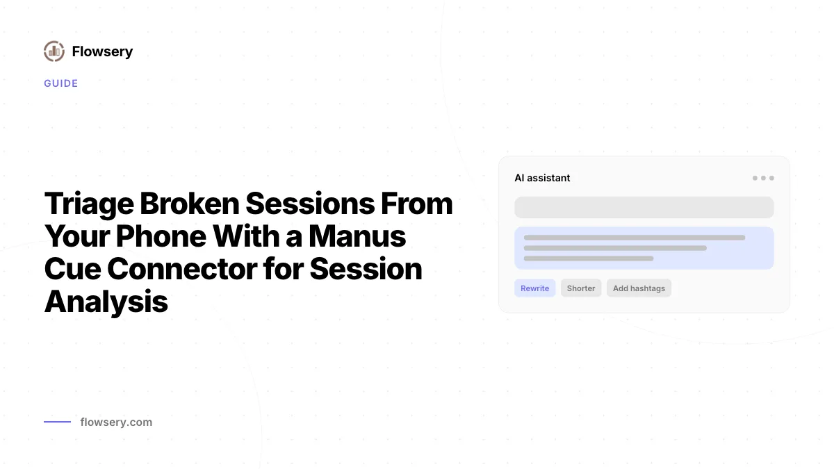 A Manus Cue connector for session analysis ranking Flowsery issues by severity