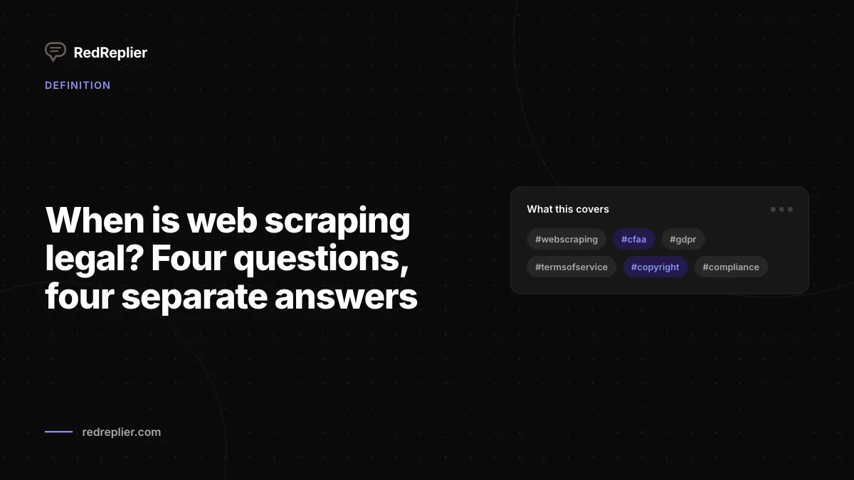 When is web scraping legal? Four questions, four separate answers