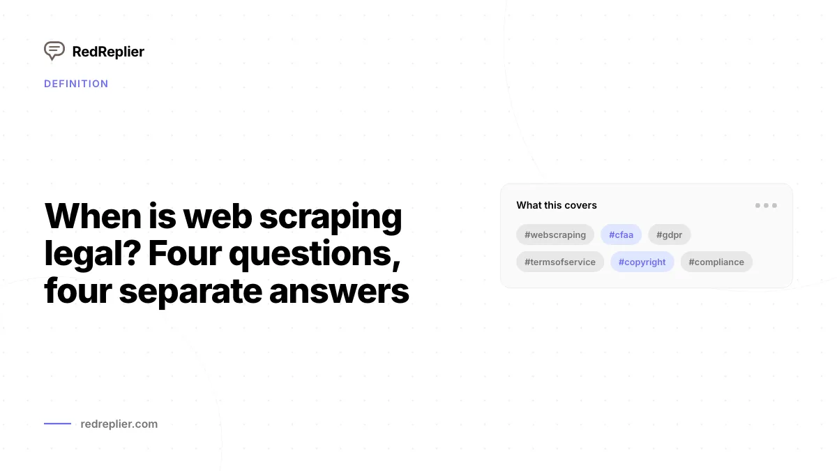 When is web scraping legal? Four questions, four separate answers