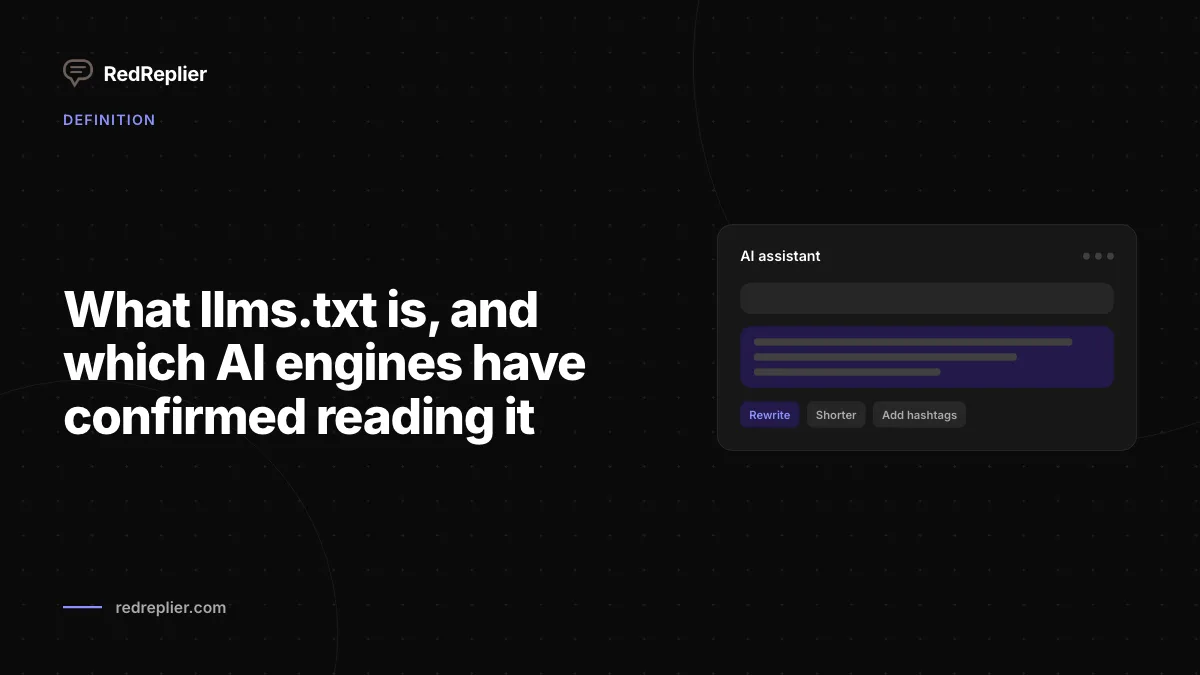 What llms.txt is, and which AI engines have confirmed reading it
