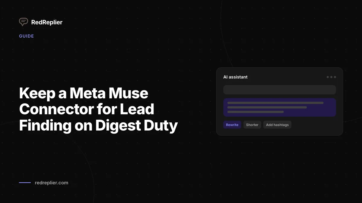 Deixe um conector do Meta Muse para busca de leads no resumo diário