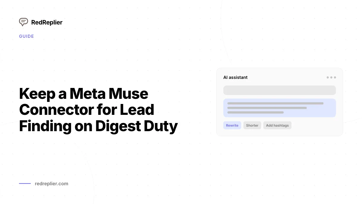 Deixe um conector do Meta Muse para busca de leads no resumo diário