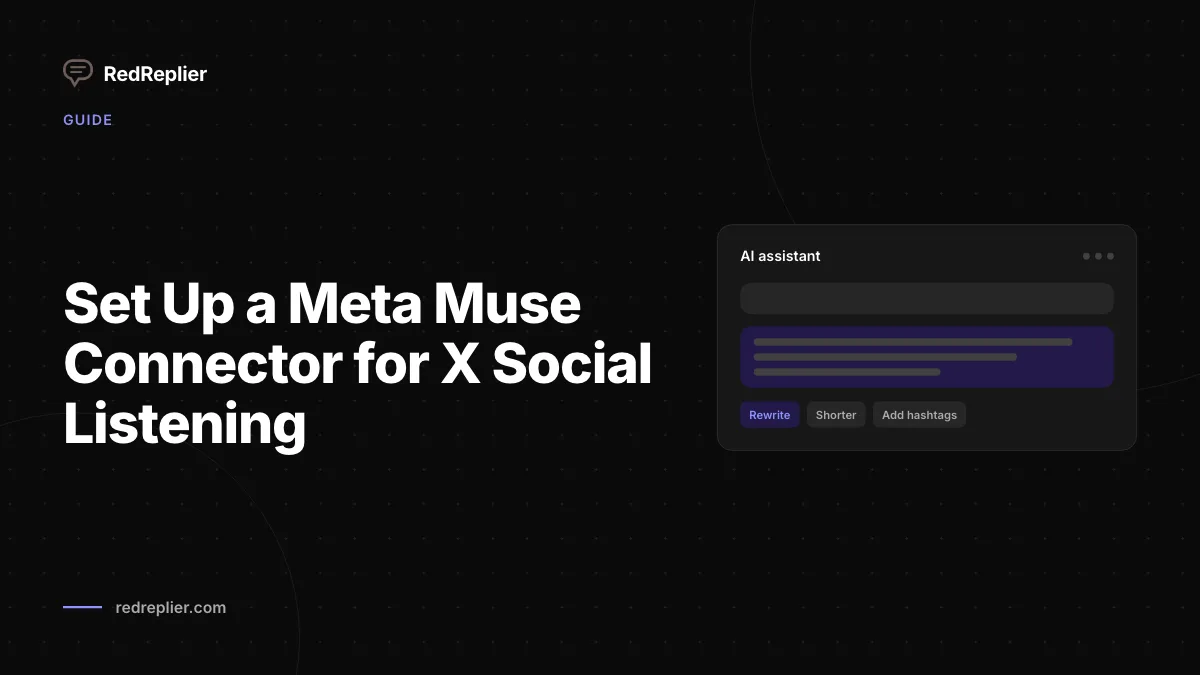 Configurando um conector do Meta Muse para escuta social no X contra a API do RedReplier