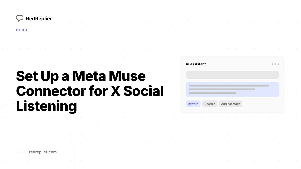 Configurando um conector do Meta Muse para escuta social no X contra a API do RedReplier