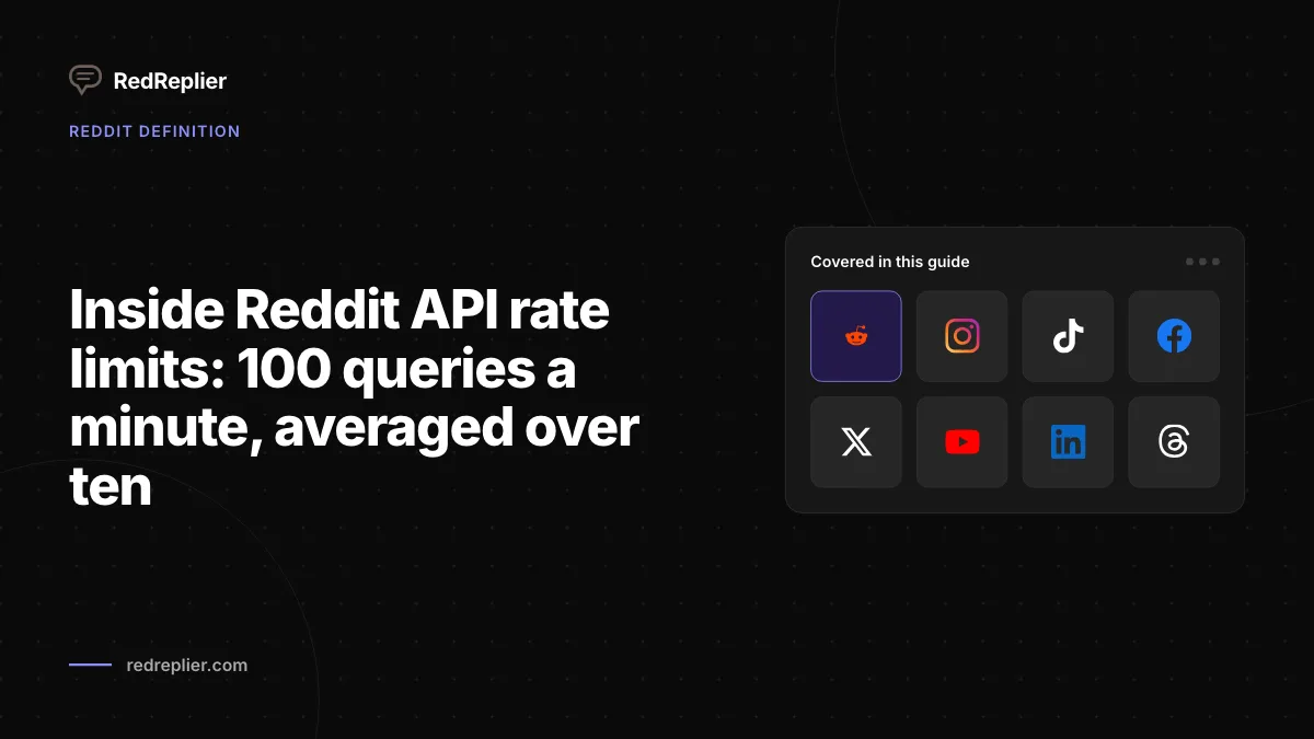 Reddit-API-Rate-Limits im Detail: 100 Abfragen pro Minute, gemittelt über zehn