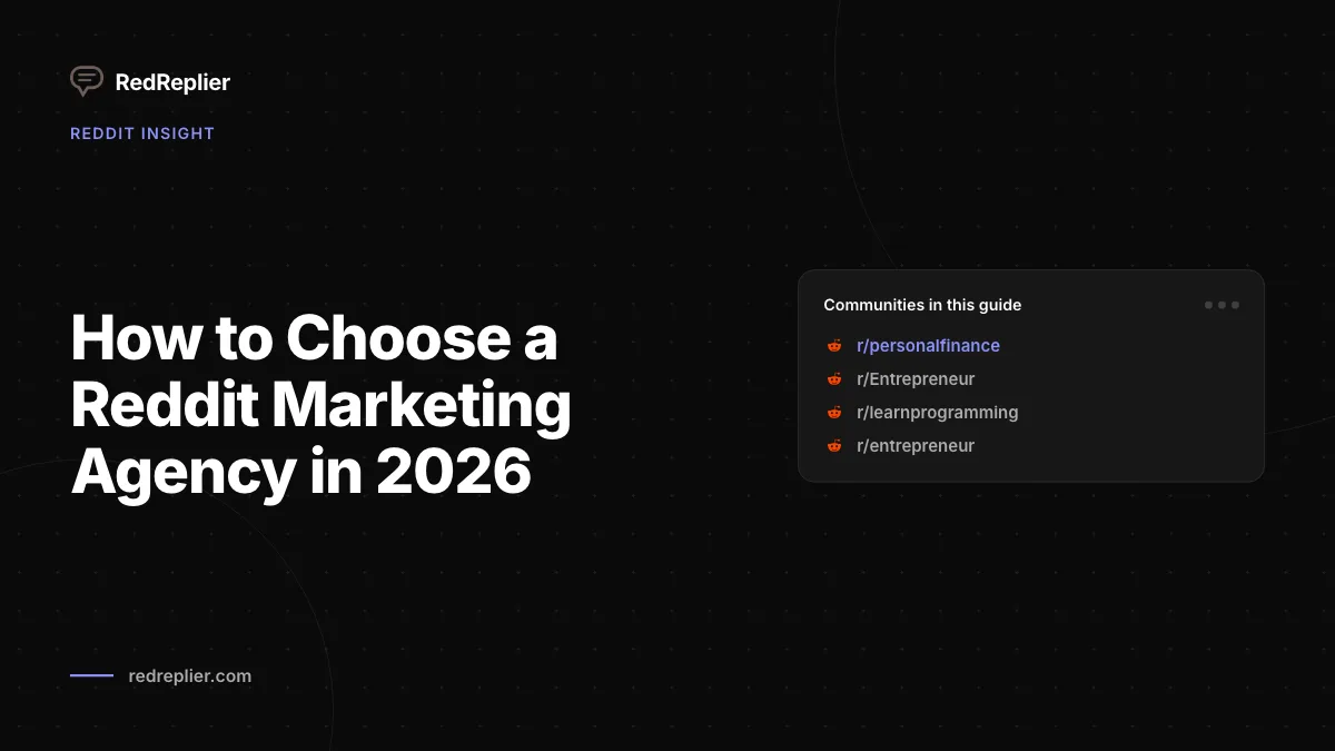 Como escolher uma agência de marketing Reddit em 2026