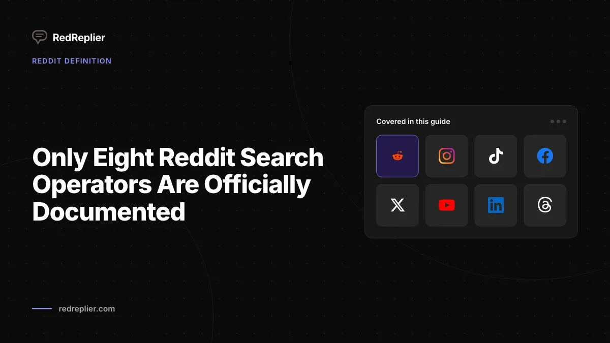 Only Eight Reddit Search Operators Are Officially Documented