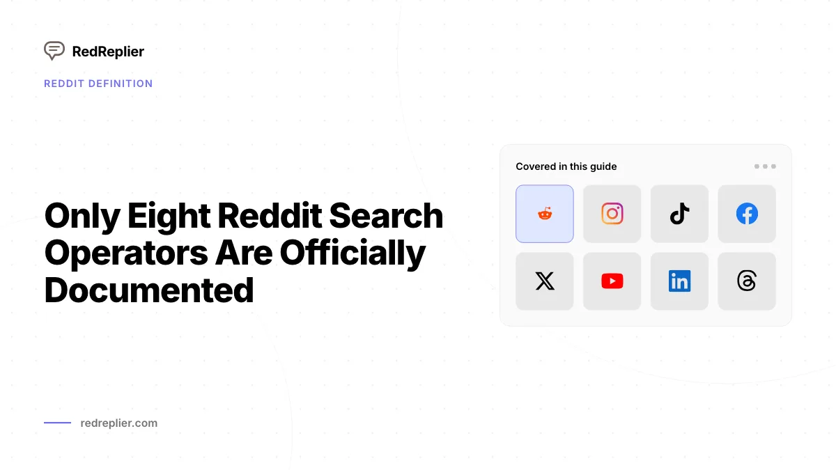 Only Eight Reddit Search Operators Are Officially Documented