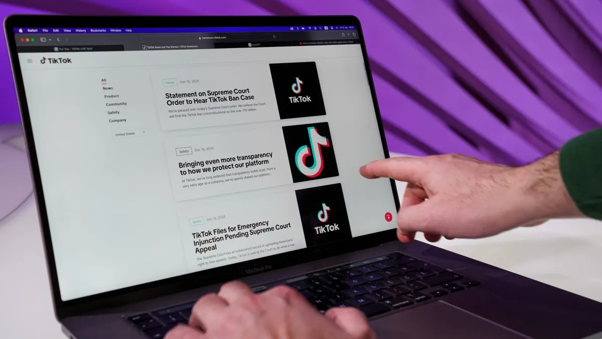 A person scrolling a social feed on a laptop, next to the section on why platform character limits matter for monitoring mentions.
