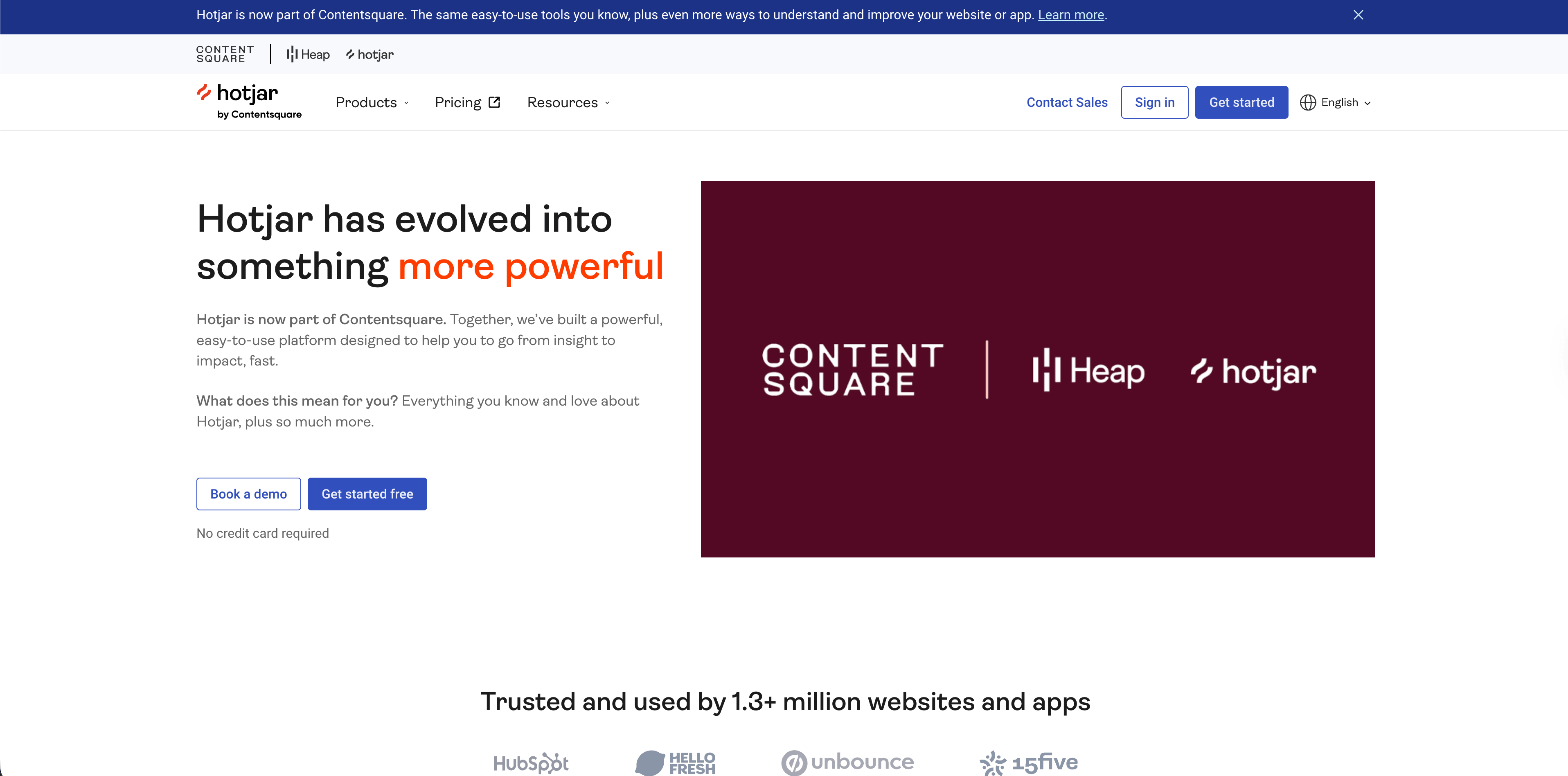 Dashboard de Hotjar mostrando recordings, heatmaps, surveys y behavior insights